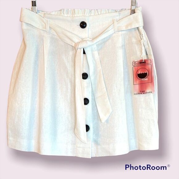 CI SONO Linen Collection Button Down Skirt - Picture 1 of 10